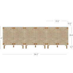 Seagrass Storage Cabinet Credenza White (Set of 3)