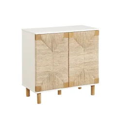 Seagrass Storage Cabinet Credenza White (Set of 3)