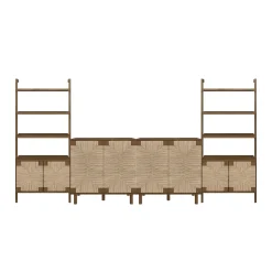 Seagrass TV Wall Unit Dark Brown (2 Cabinets)