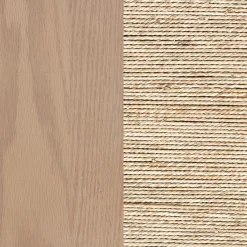 Seagrass Wall Bookshelf with Doors Raw Oak