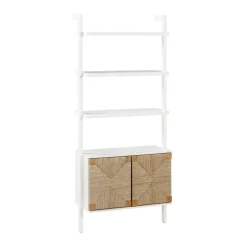 Seagrass Wall Bookshelf with Doors White