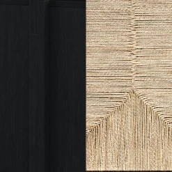 Seagrass Wall Bookshelves with Doors Black (Set of 4)