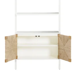Seagrass Wall Bookshelves with Doors White (Set of 3)