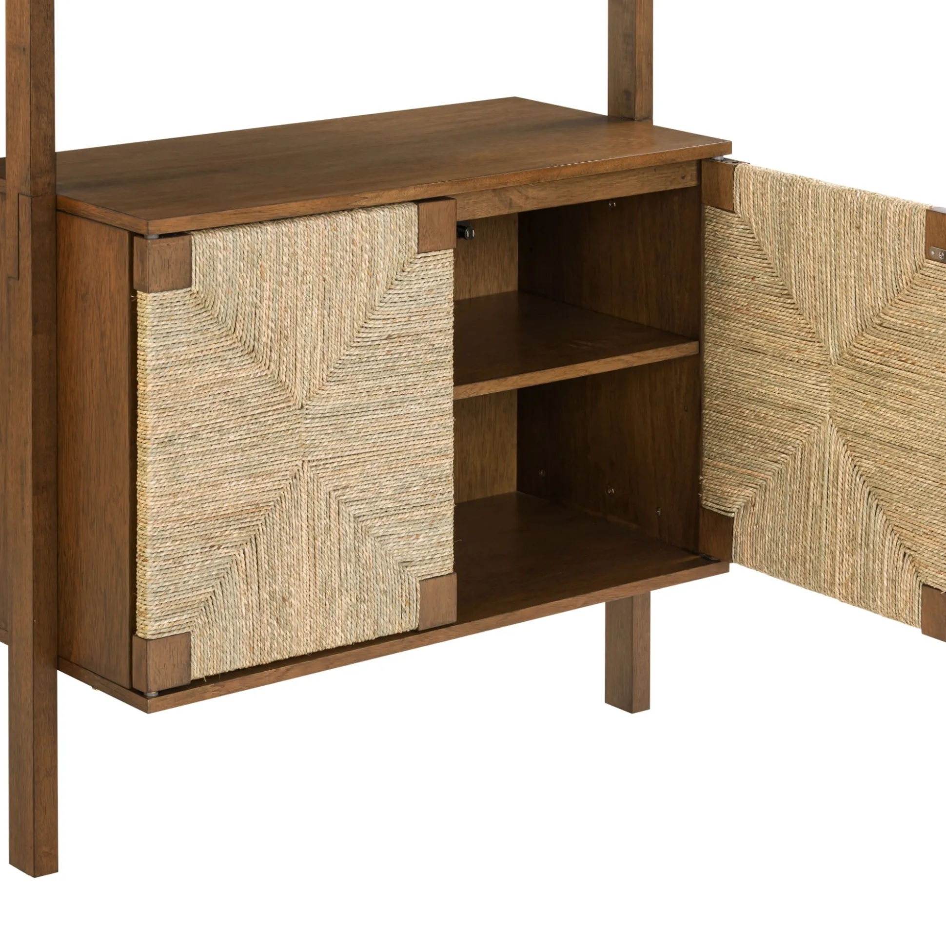 Seagrass Wall Bookshelves with Doors Dark Brown (Set of 3)
