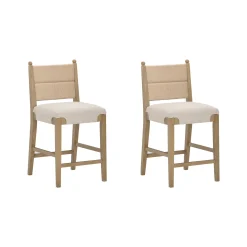 Seagrass & Wood Counter Height Bar Stool Light Brown (Set of 2)