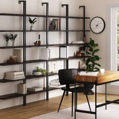 6-Shelf Bookcase Nutmeg Matte Black (Set of 4)