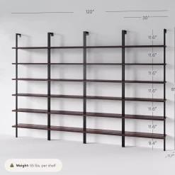 6-Shelf Bookcase Nutmeg Matte Black (Set of 4)