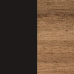 6-Shelf Bookcase Oak Matte Black (Set of 3)