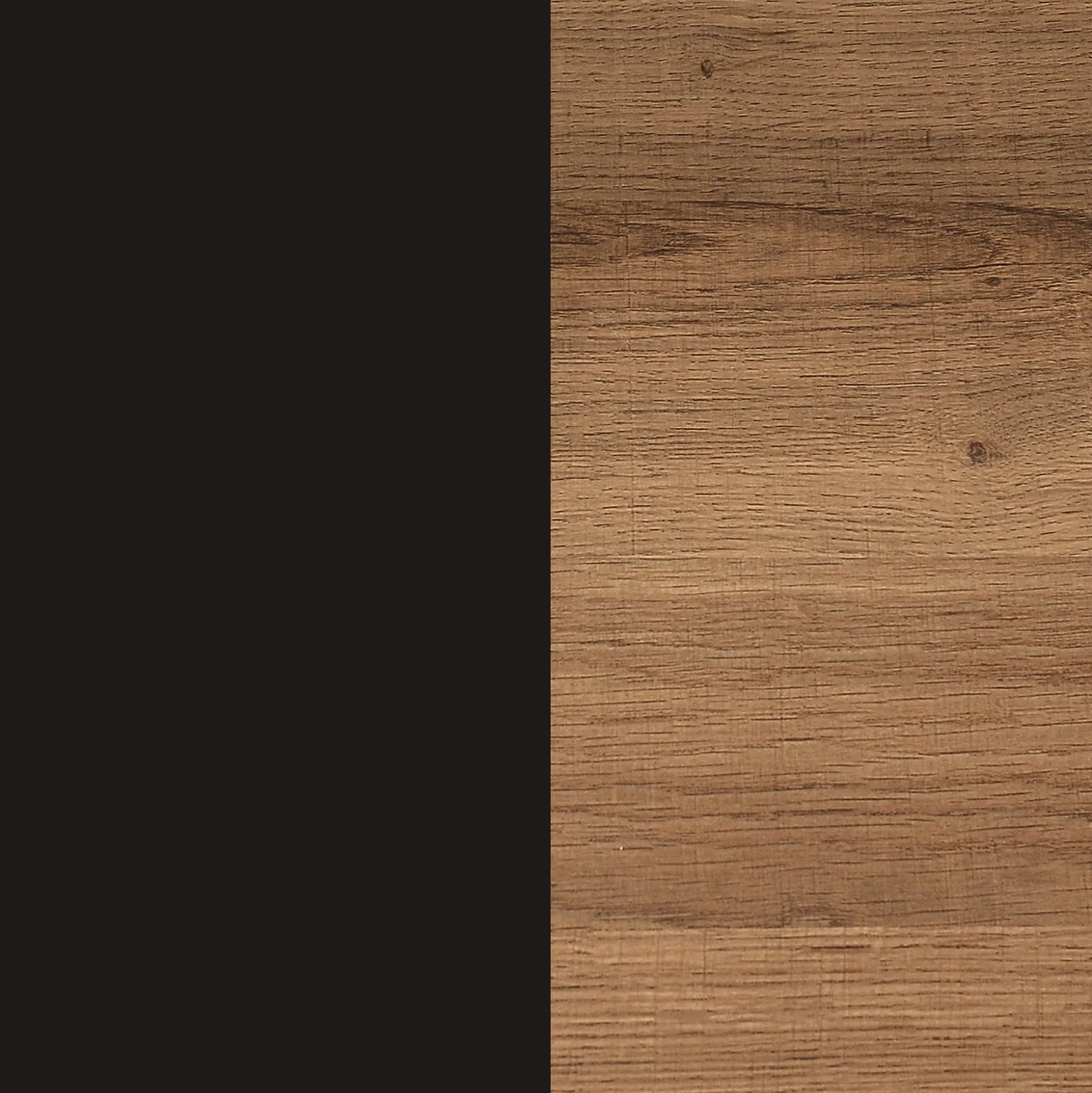 6-Shelf Bookcase Oak Matte Black (Set of 4)