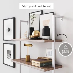 6-Shelf Bookcase Oak Matte White (Set of 4)