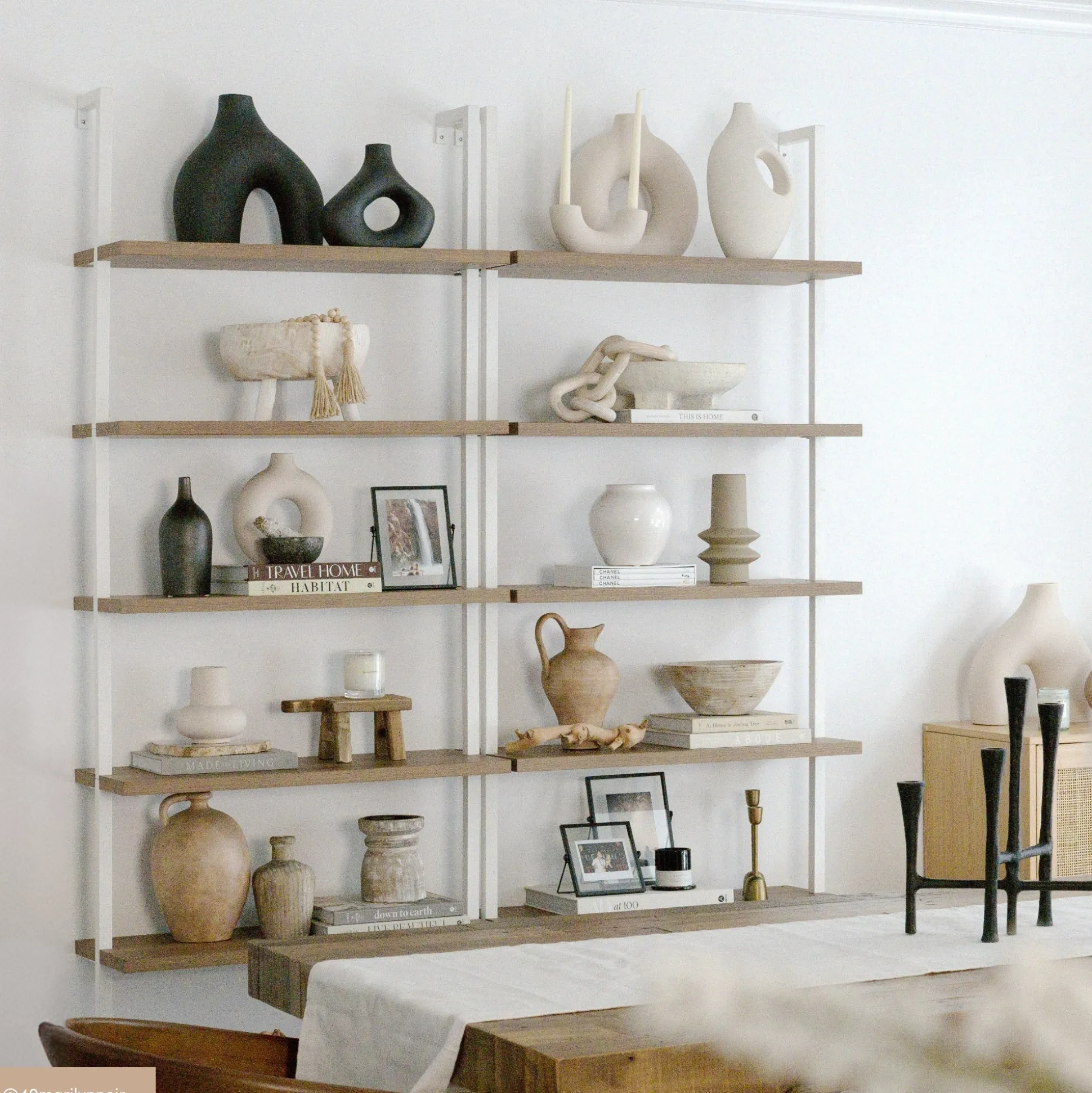 6-Shelf Bookcase Oak Matte White (Set of 4)
