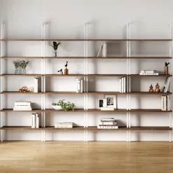 6-Shelf Bookcase Oak Matte White (Set of 4)
