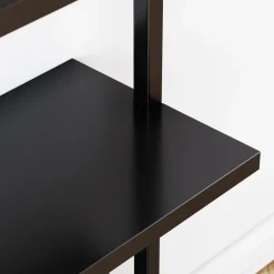 5-Shelf Ladder Bookshelf Black (Set of 4)