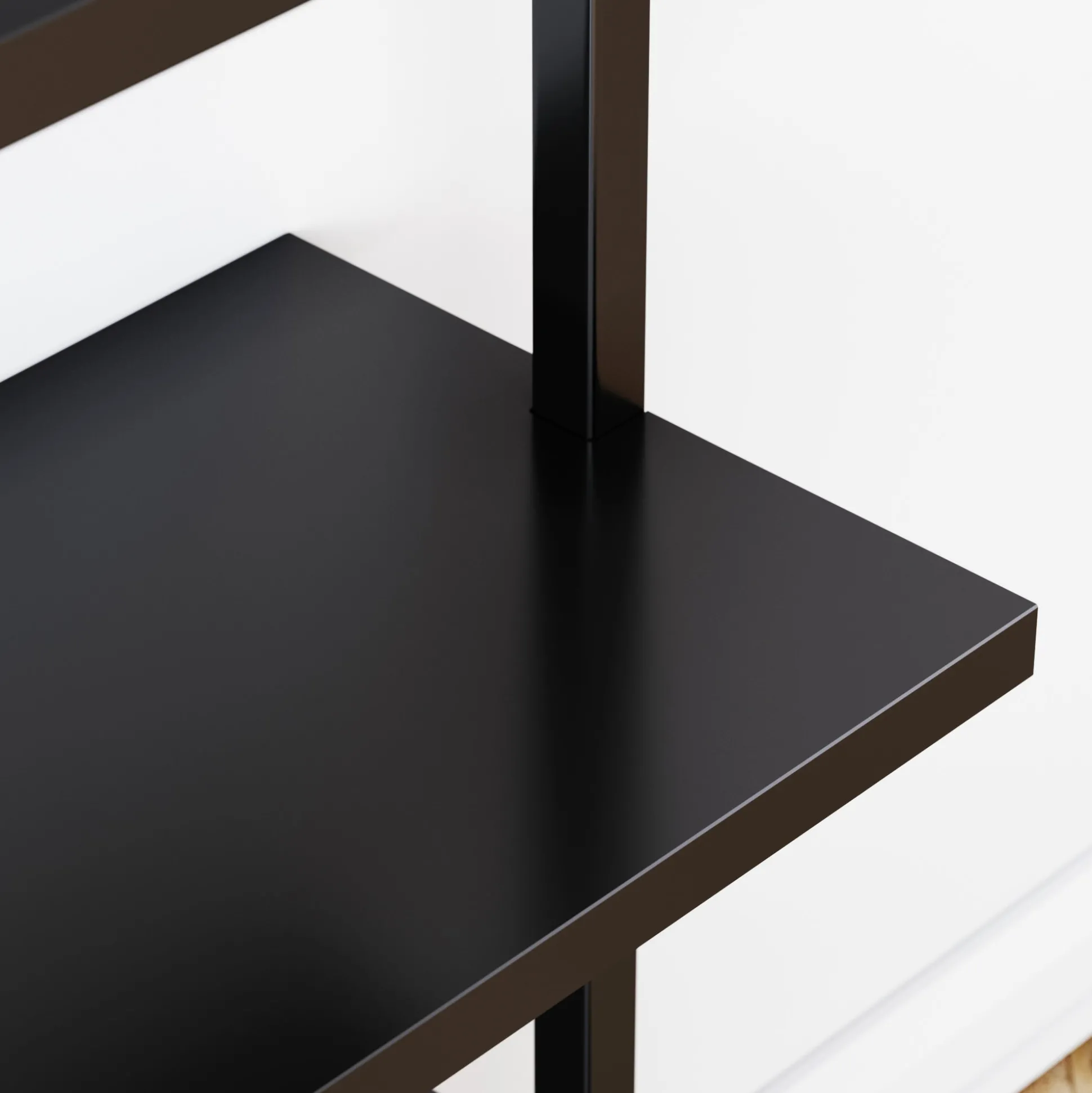 5-Shelf Ladder Bookshelf Black (Set of 2)
