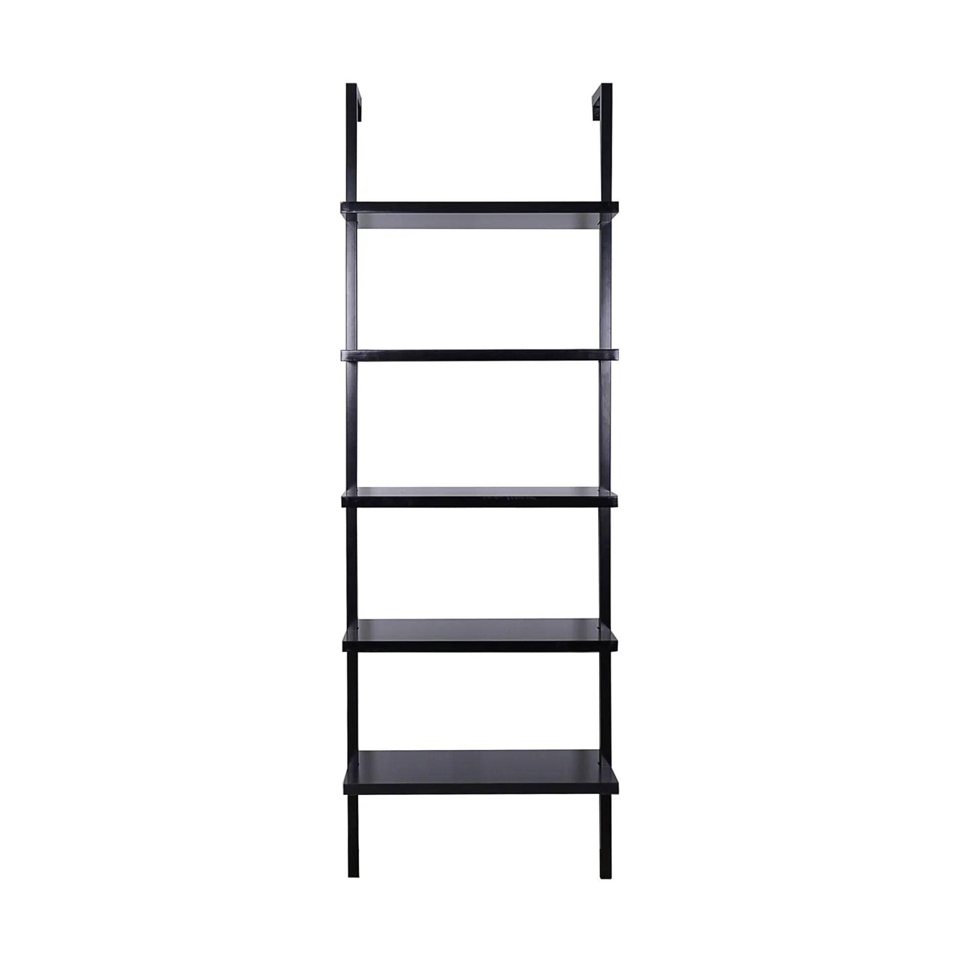 5-Shelf Ladder Bookshelf Black (Set of 2)