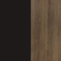 6-Shelf Ladder Bookshelf Oak Matte Black