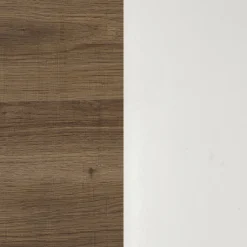 5-Shelf Ladder Bookshelf Oak Matte White