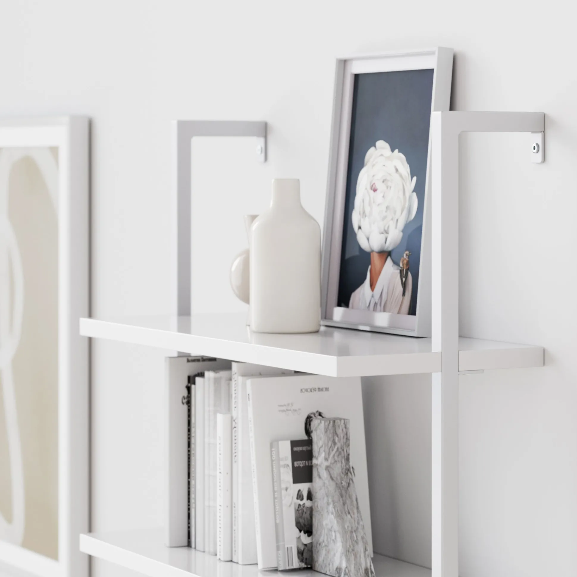 6-Shelf Ladder Bookshelf White