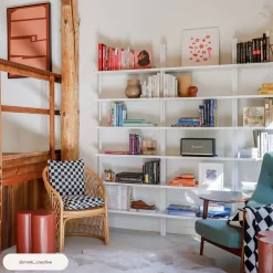 6-Shelf Ladder Bookshelf White