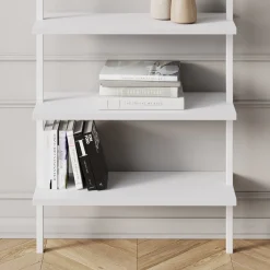 6-Shelf Ladder Bookshelf White