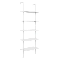 5-Shelf Ladder Bookshelf White