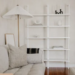 5-Shelf Ladder Bookshelf White