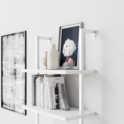 5-Shelf Ladder Bookshelf White