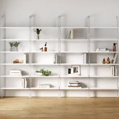 6-Shelf Ladder Bookshelf White (Set of 4)