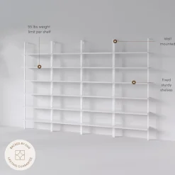 6-Shelf Ladder Bookshelf White (Set of 4)