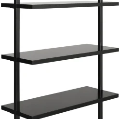 6-Shelf Wall Mount Bookshelf Black (Set of 3)