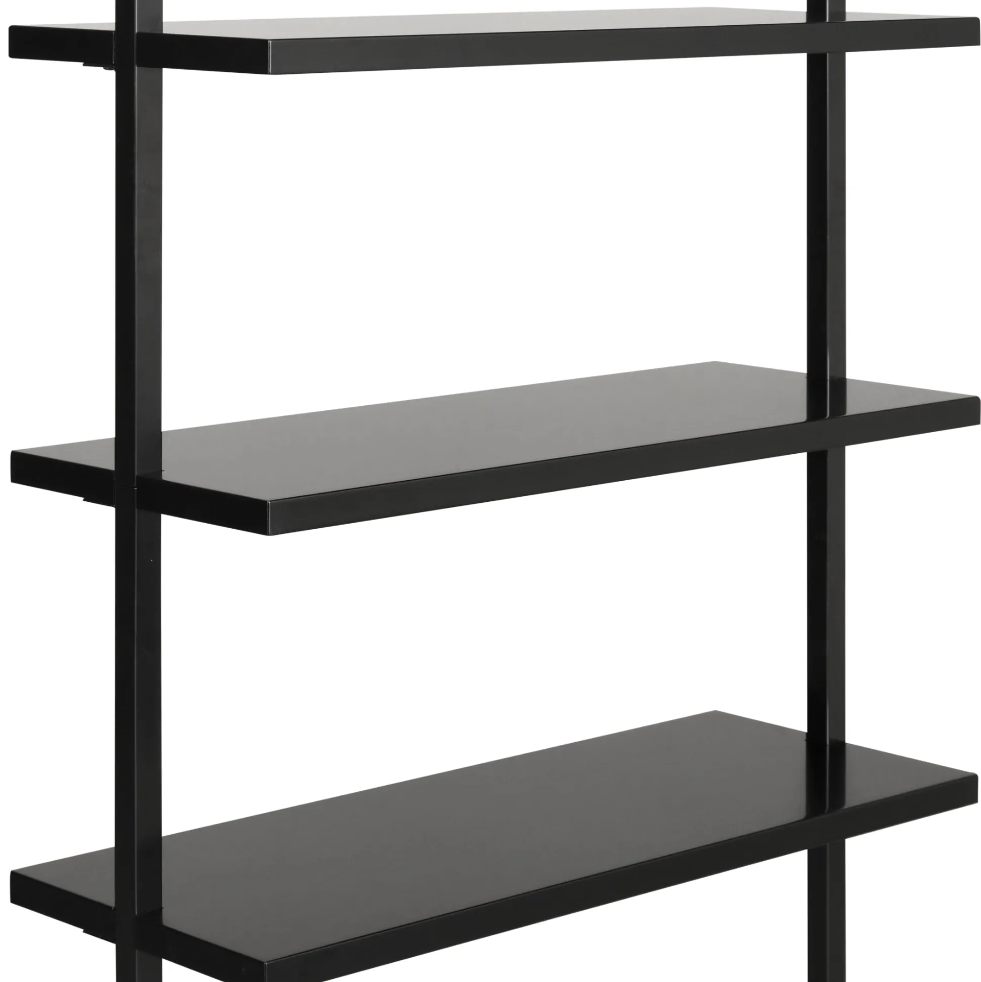 6-Shelf Wall Mount Bookshelf Black (Set of 3)