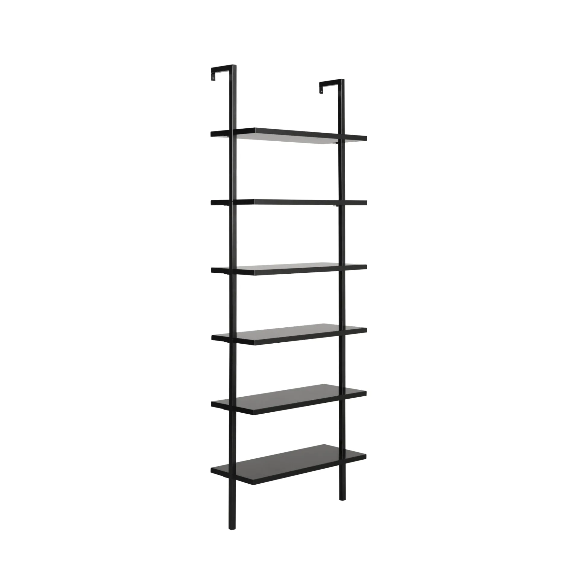 6-Shelf Wall Mount Bookshelf Black (Set of 3)