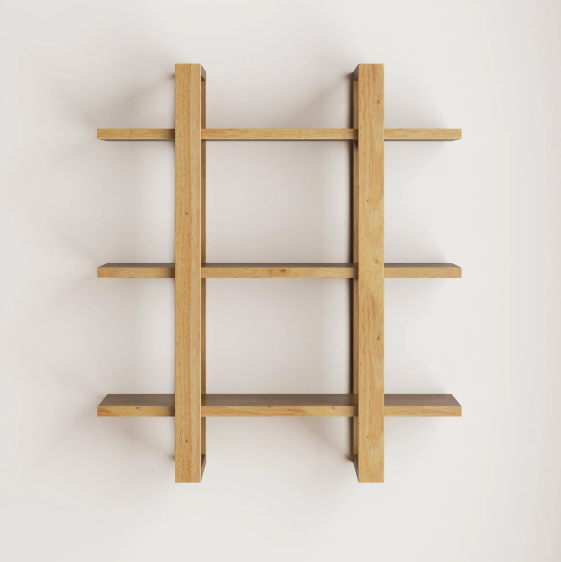 Solid Wood Adjustable Wall Shelf Warm Pine