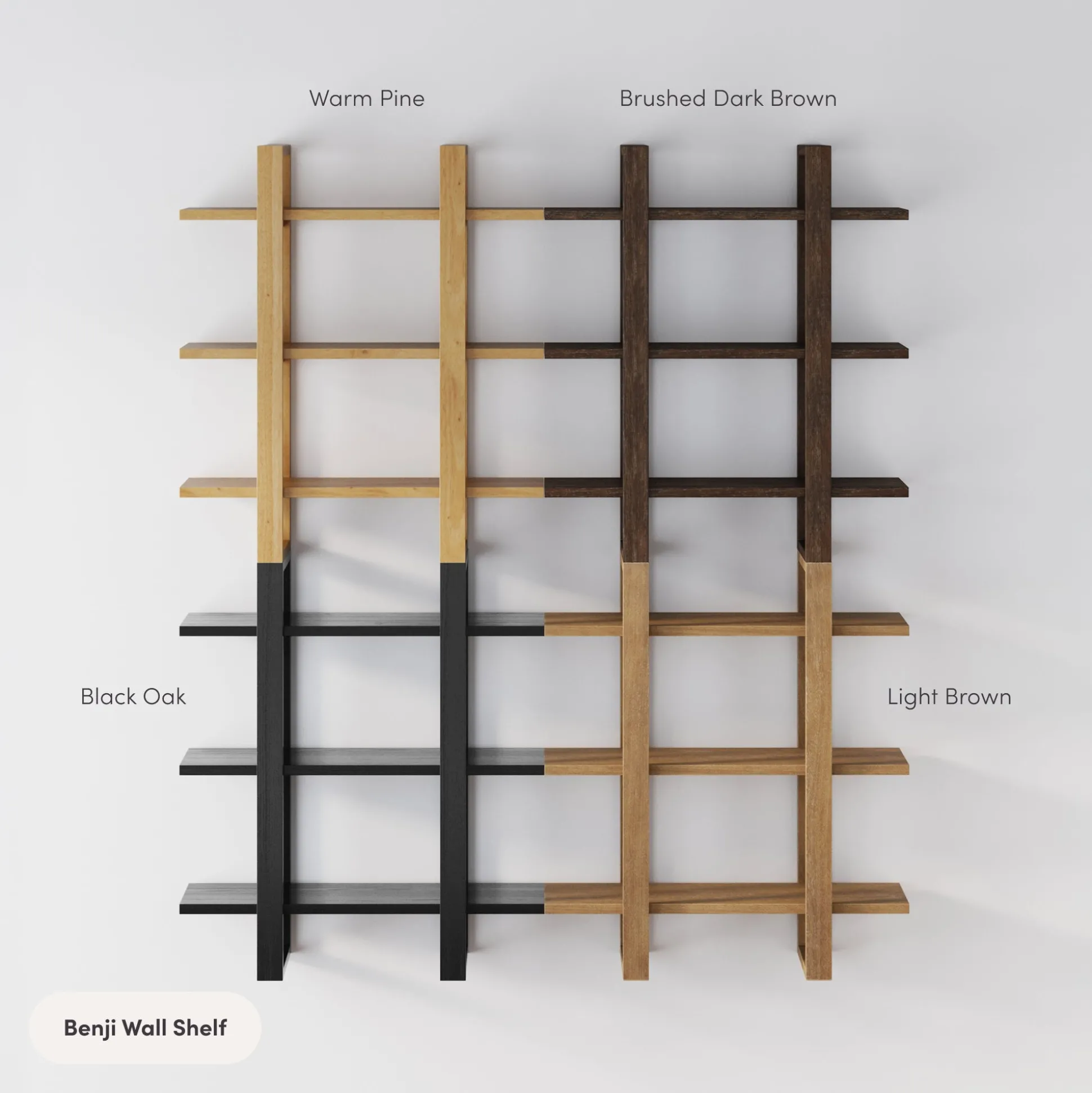 Solid Wood Adjustable Wall Shelf Dark Brown