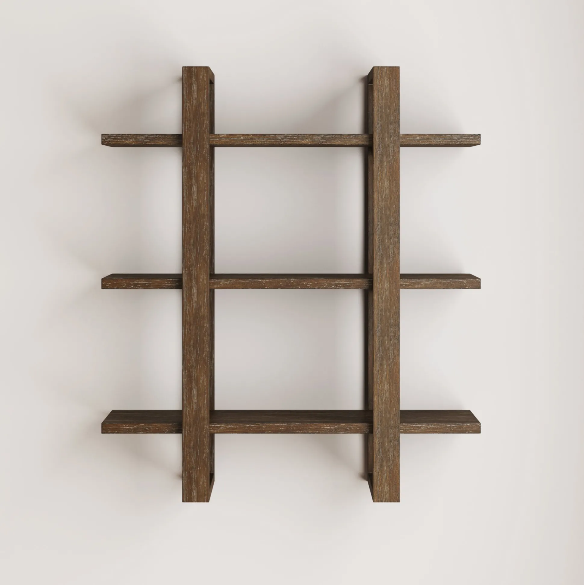 Solid Wood Adjustable Wall Shelf Dark Brown