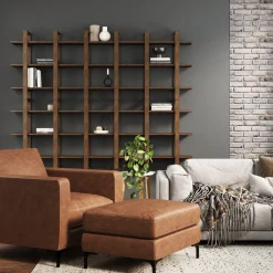Solid Wood Adjustable Wall Shelf Dark Brown