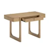 Solid Wood Desk with Drawer & Rounded Legs Light Brown