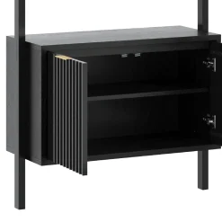 Solid Wood Fluted Entertainment Center (3 Cabinets)