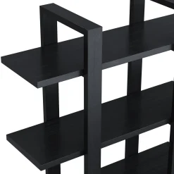Solid Wood Modular Floating Wall Shelf Black Oak (Set of 6)