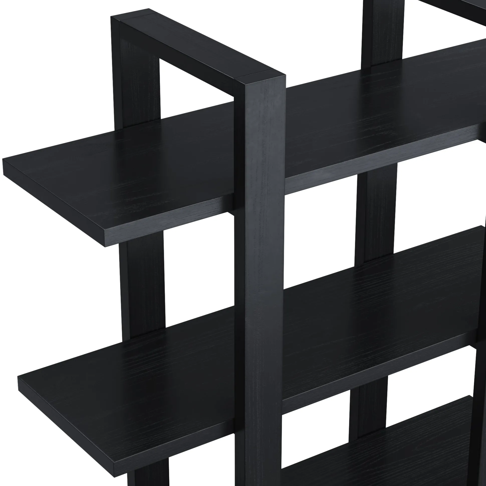 Solid Wood Modular Floating Wall Shelf Black Oak