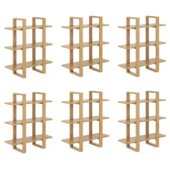 Solid Wood Wall Shelves Warm Pine (Set of 6)