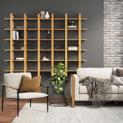 Solid Wood Wall Shelves Warm Pine (Set of 6)