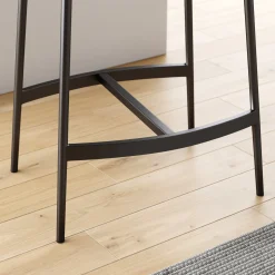 Upholstered Counter Height Saddle Bar Stools Gray (Set of 4)