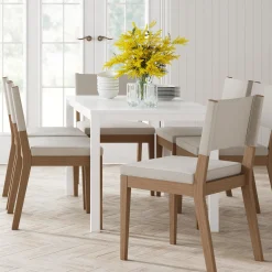 Upholstered Dining Chair Light Brown (Set of 6)
