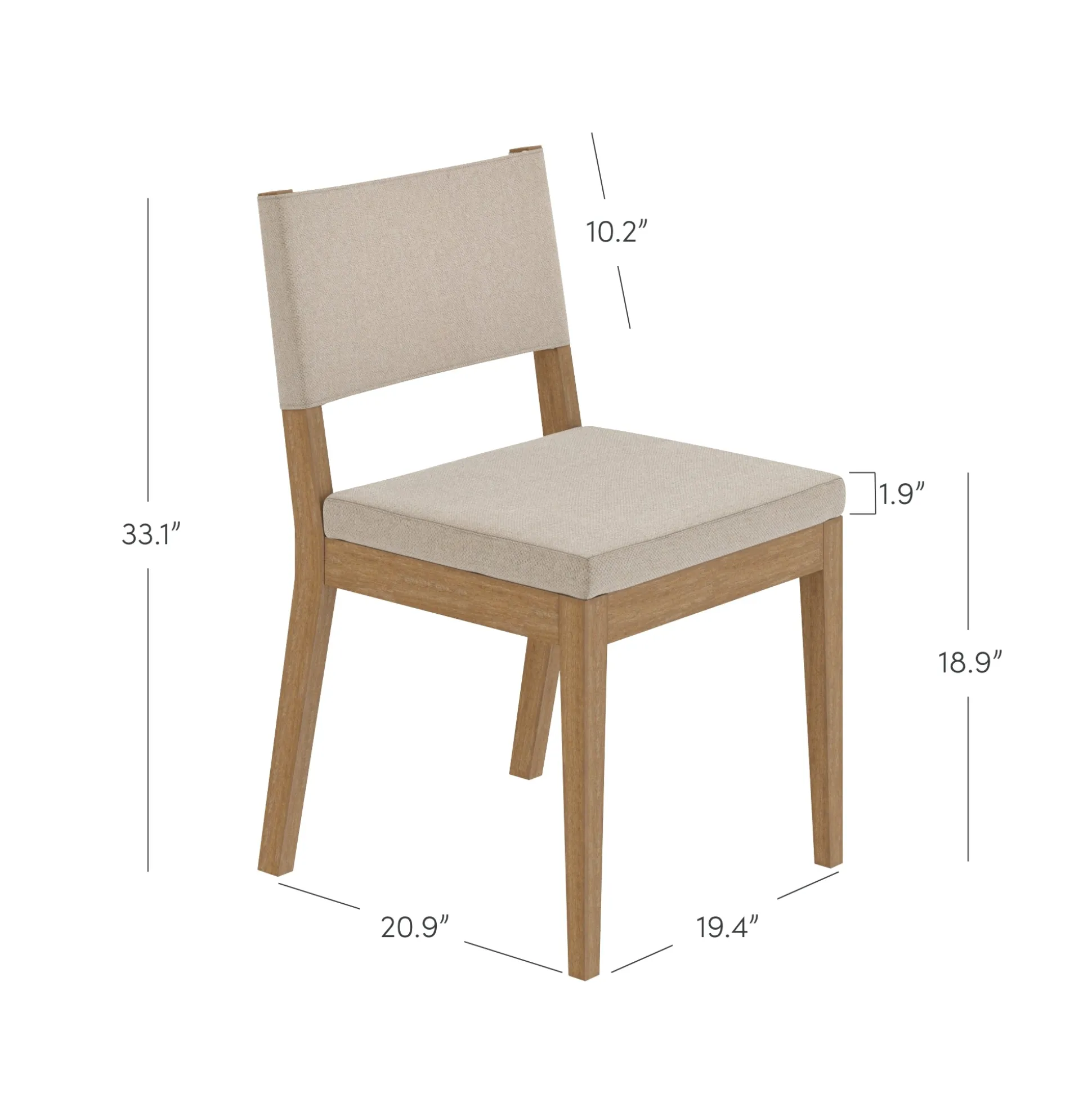 Upholstered Dining Chair Light Brown (Set of 6)