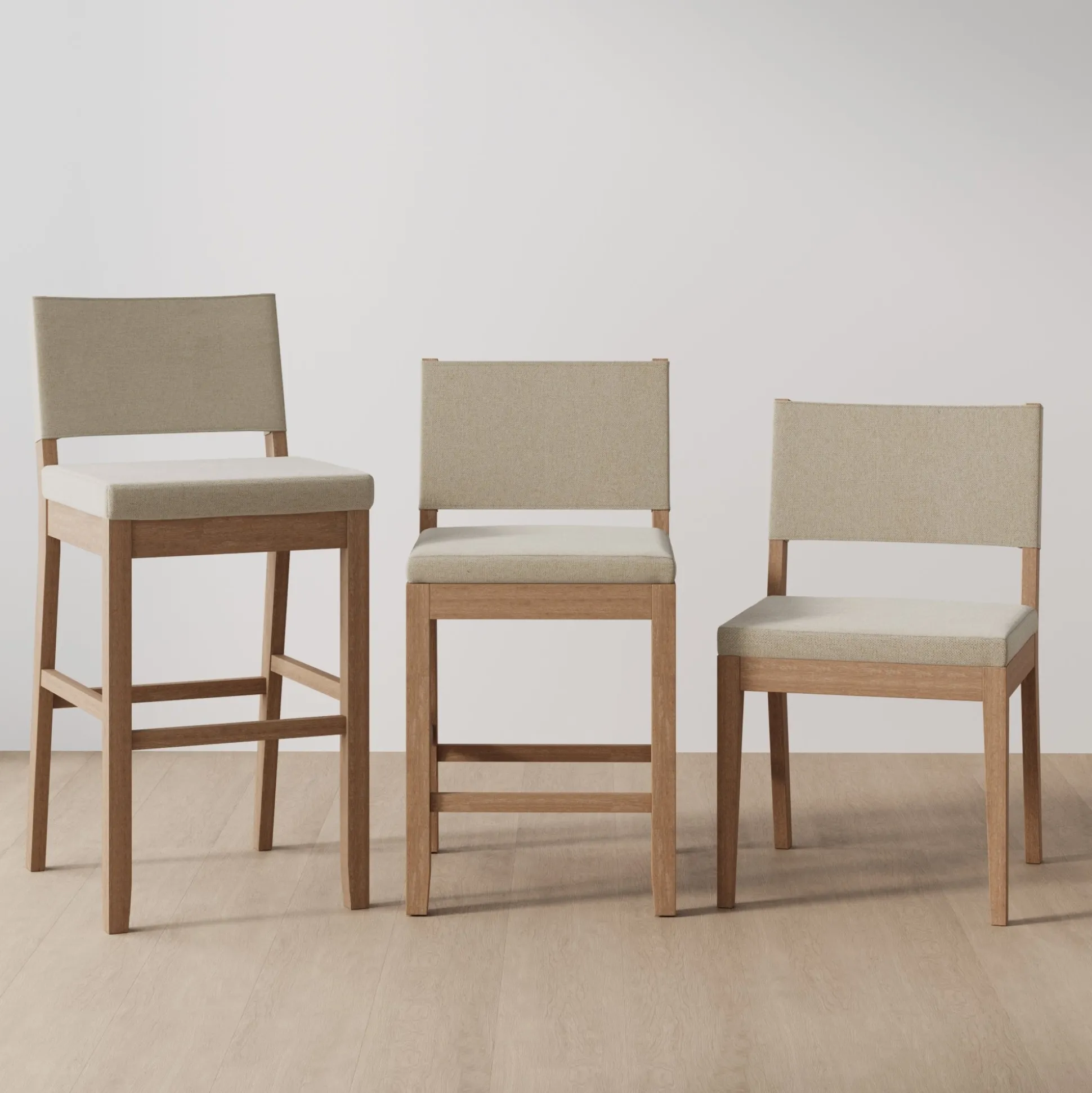 Upholstered Dining Chair Light Brown (Set of 6)