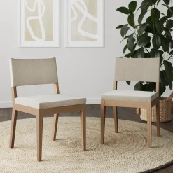 Upholstered Dining Chair Light Brown (Set of 2)