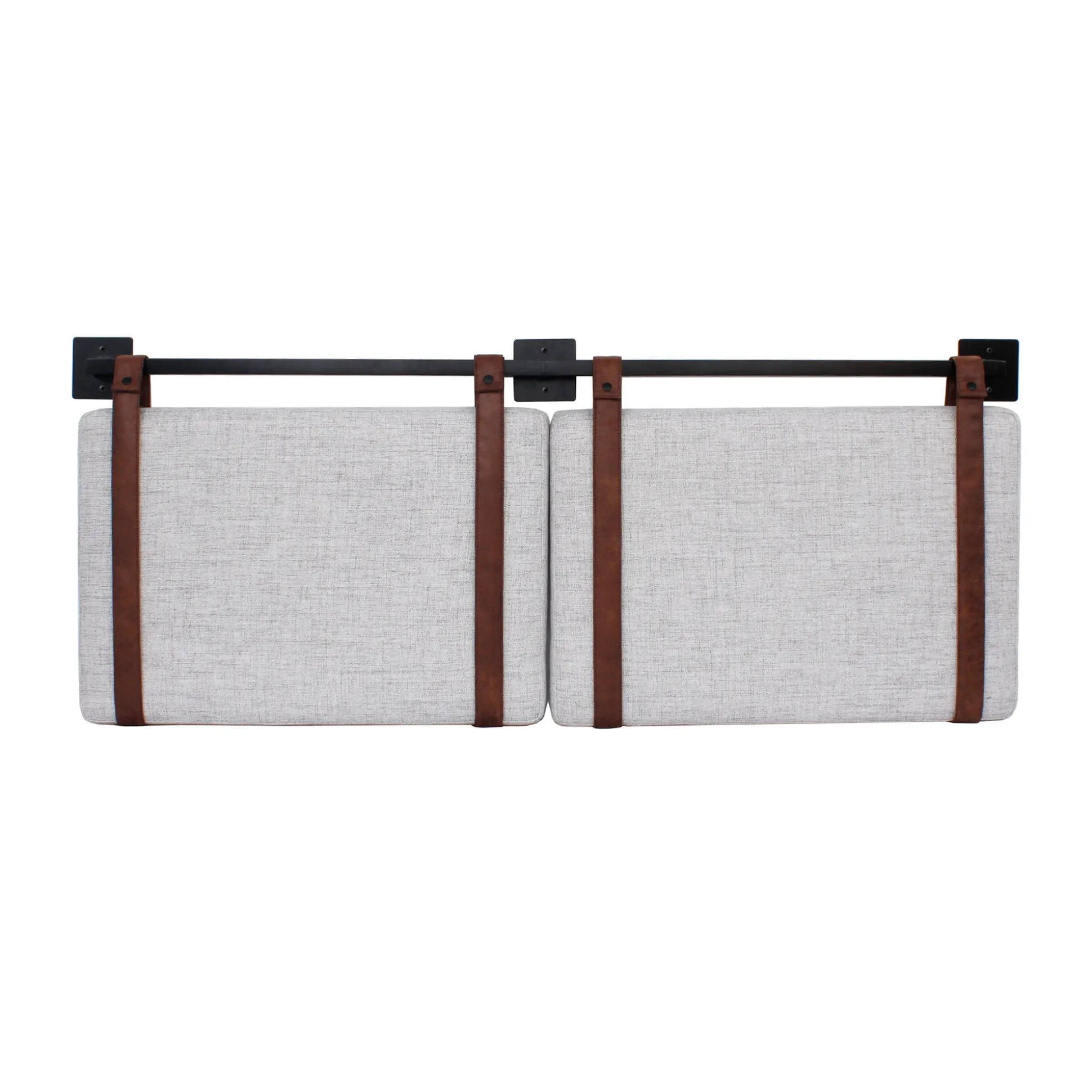 Upholstered King Wall Mount Headboard Gray