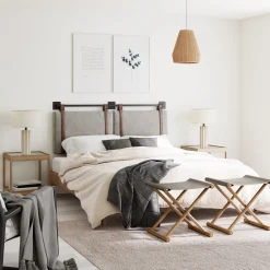Upholstered King Wall Mount Headboard Gray