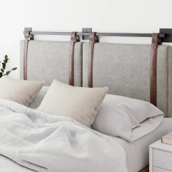 Upholstered King Wall Mount Headboard Gray